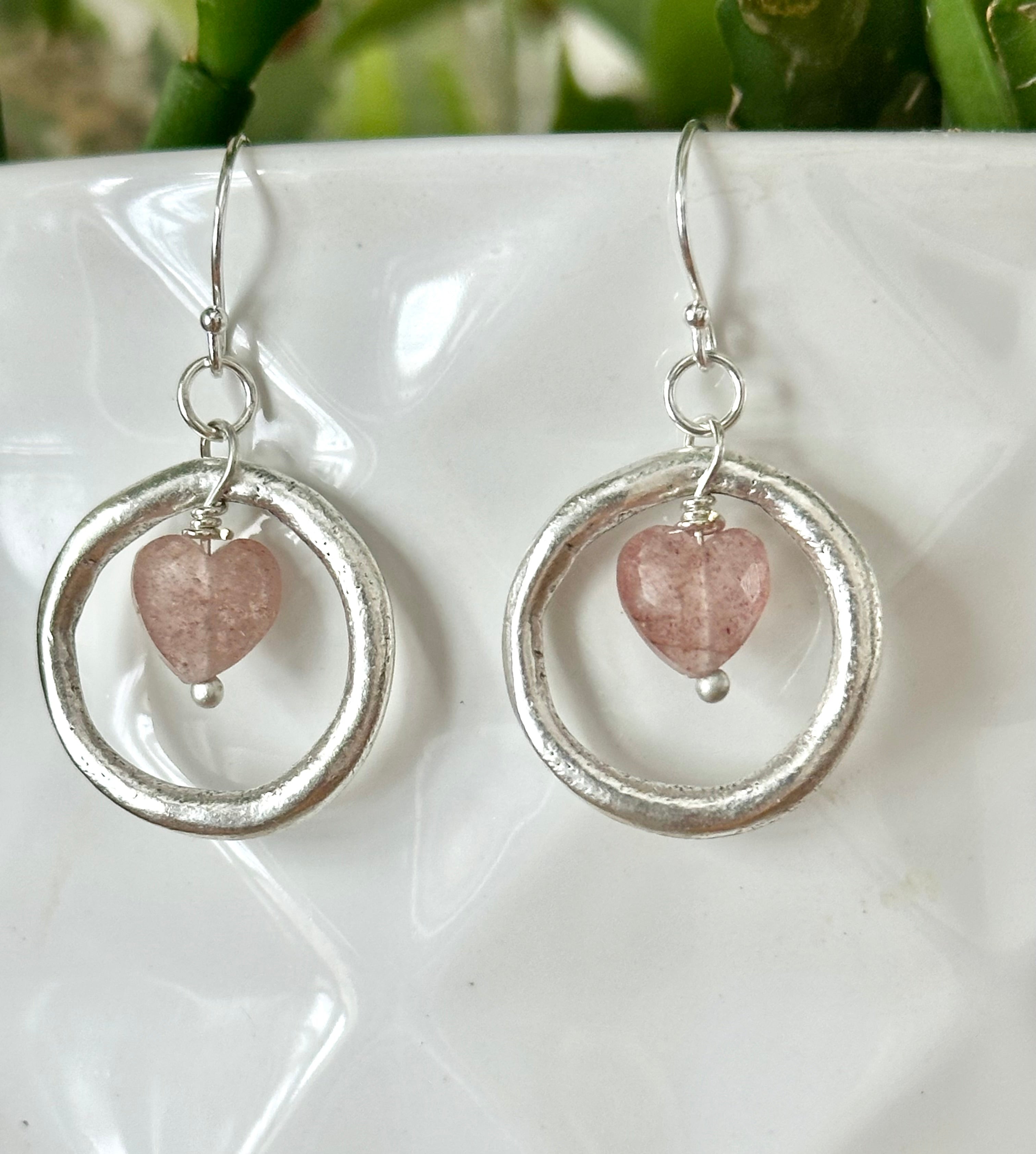 Organic Gem Hoops