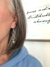 Purple & Blue Heart Dangle Earrings