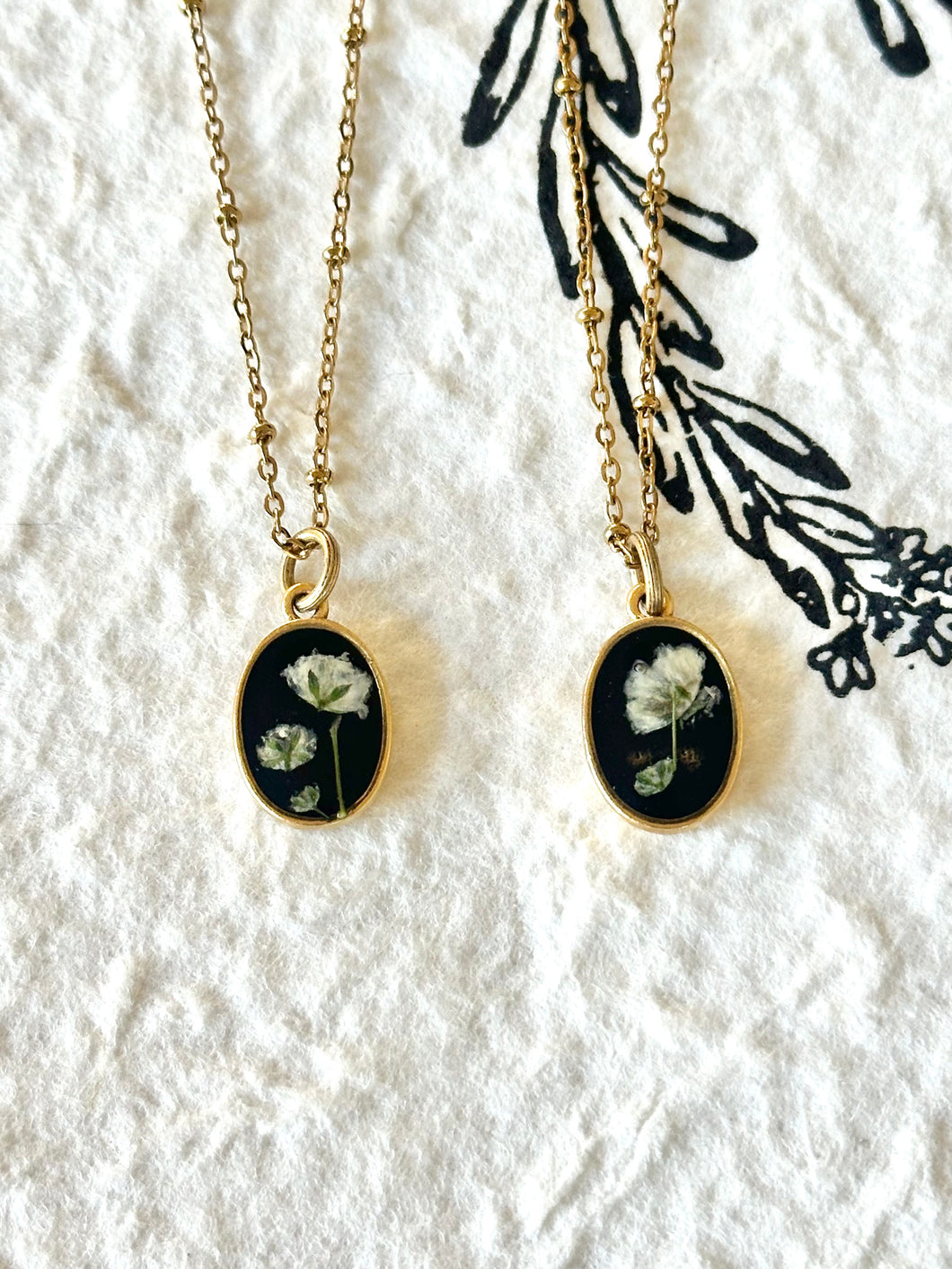 Floral Oval Gold Necklace