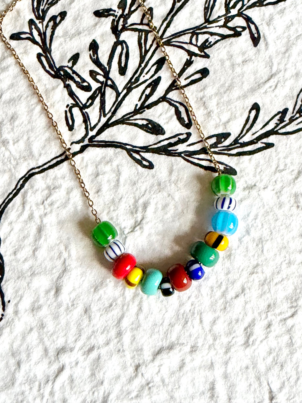 African Hand Painted Necklace
