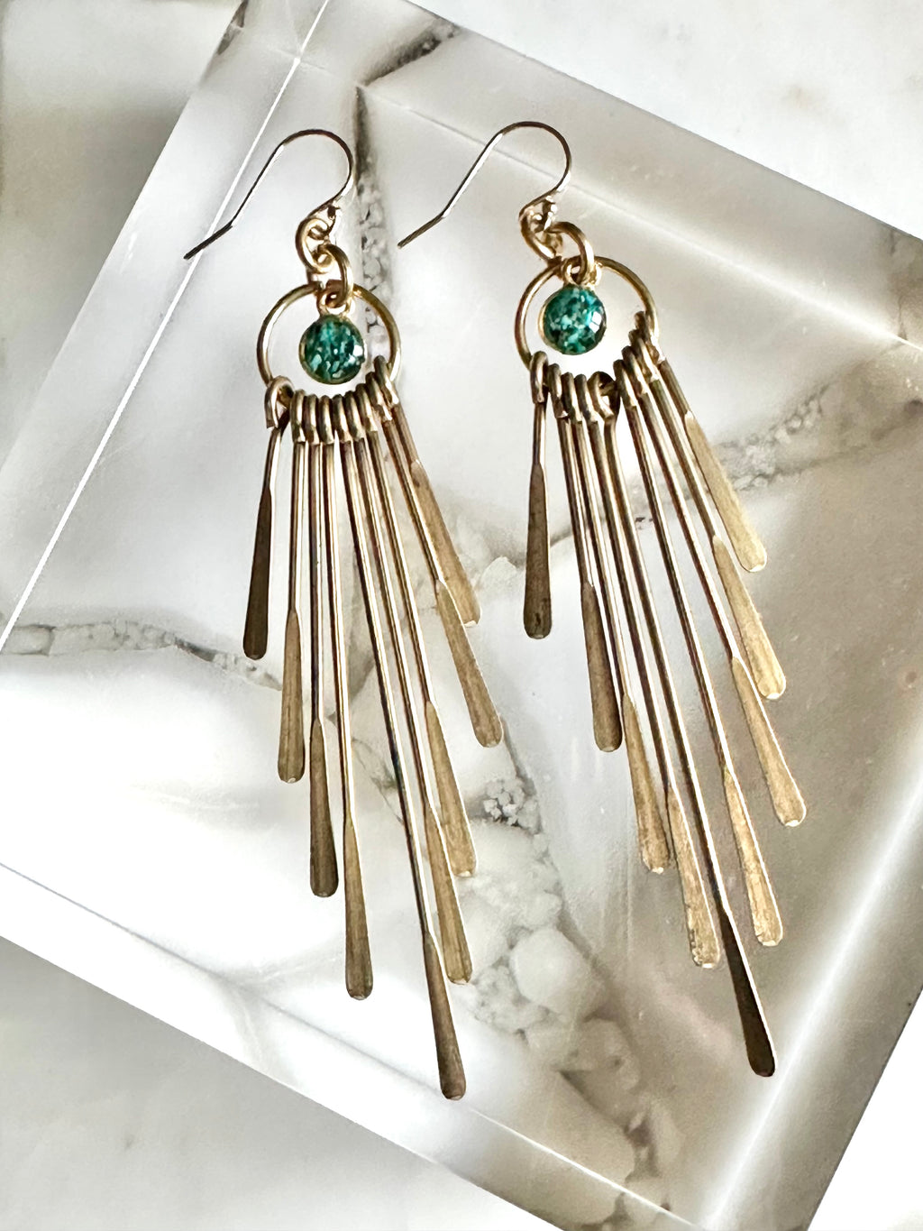 Graduated Paddle Gemstone Earrings