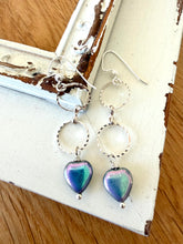 Purple & Blue Heart Dangle Earrings