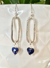 Gemstone Heart Dangle Earrings