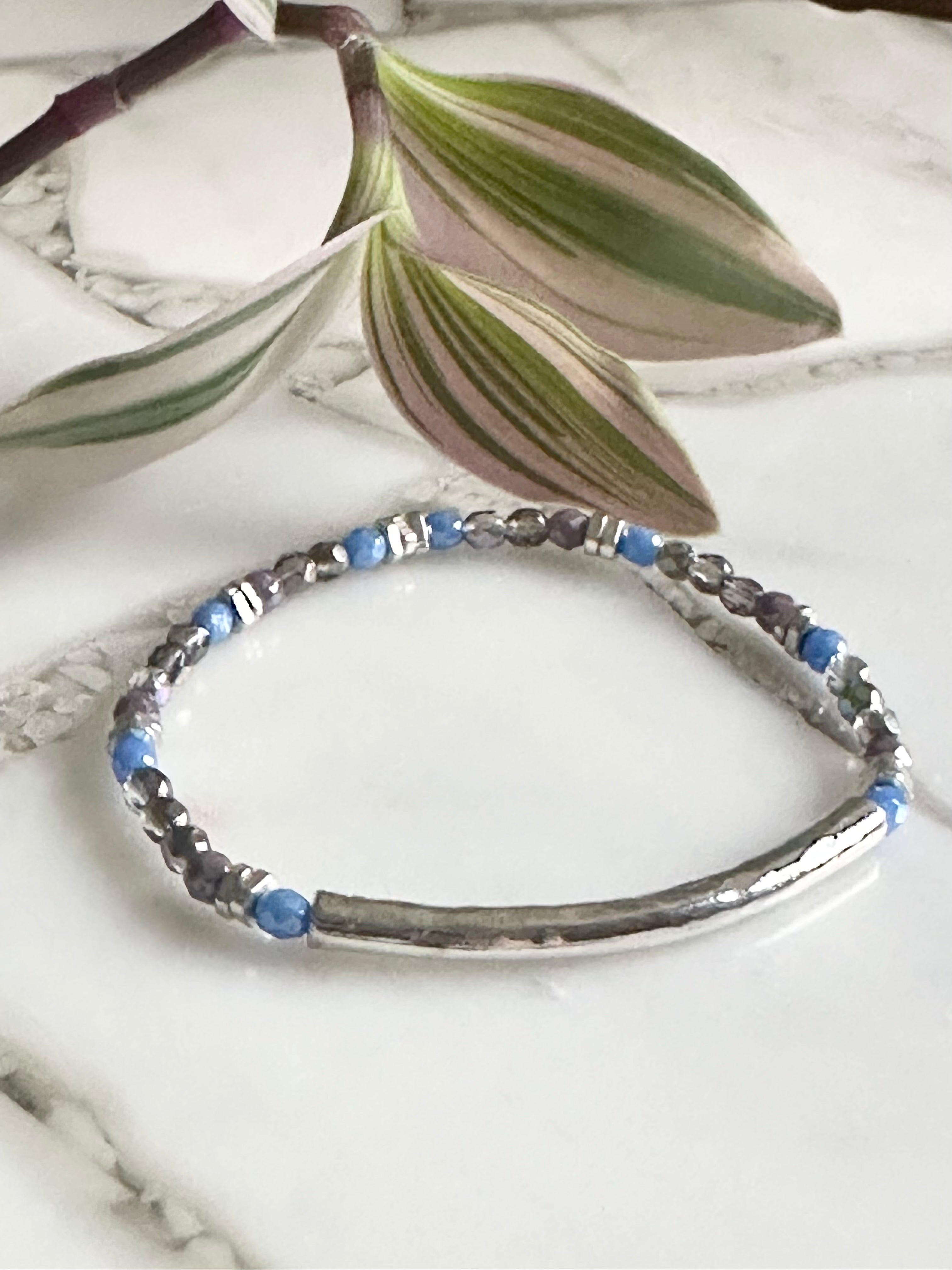 Artisan Tube & Czech Glass Stretch Bracelet