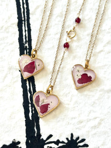 Heart Rose Petal Necklace