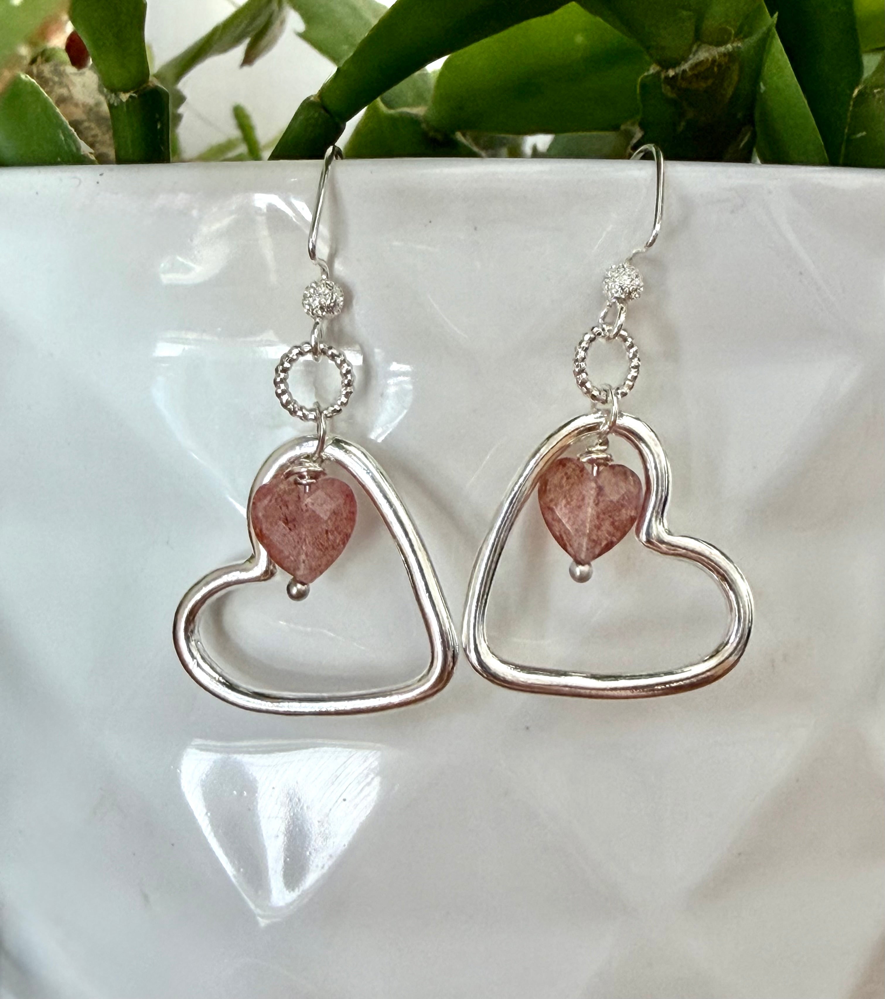 Heart in a Heart Dangle Earrings
