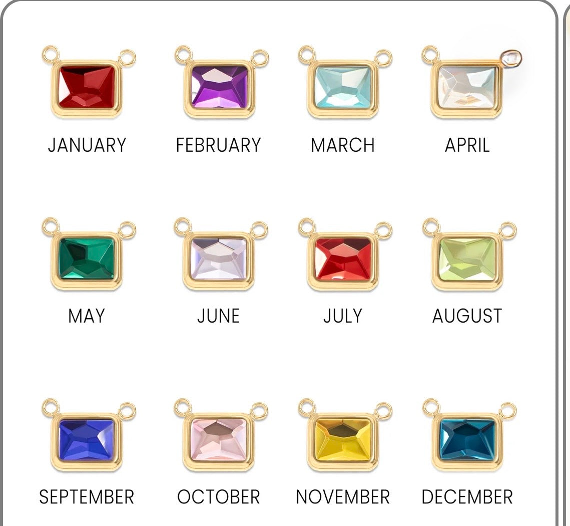 Baguette Cut Birthstone Necklace