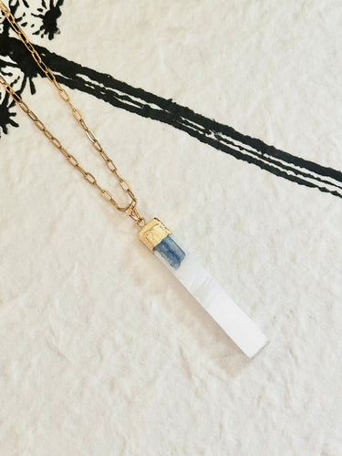 Selenite Long Pendant Necklace