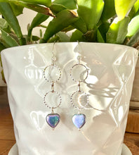 Purple & Blue Heart Dangle Earrings