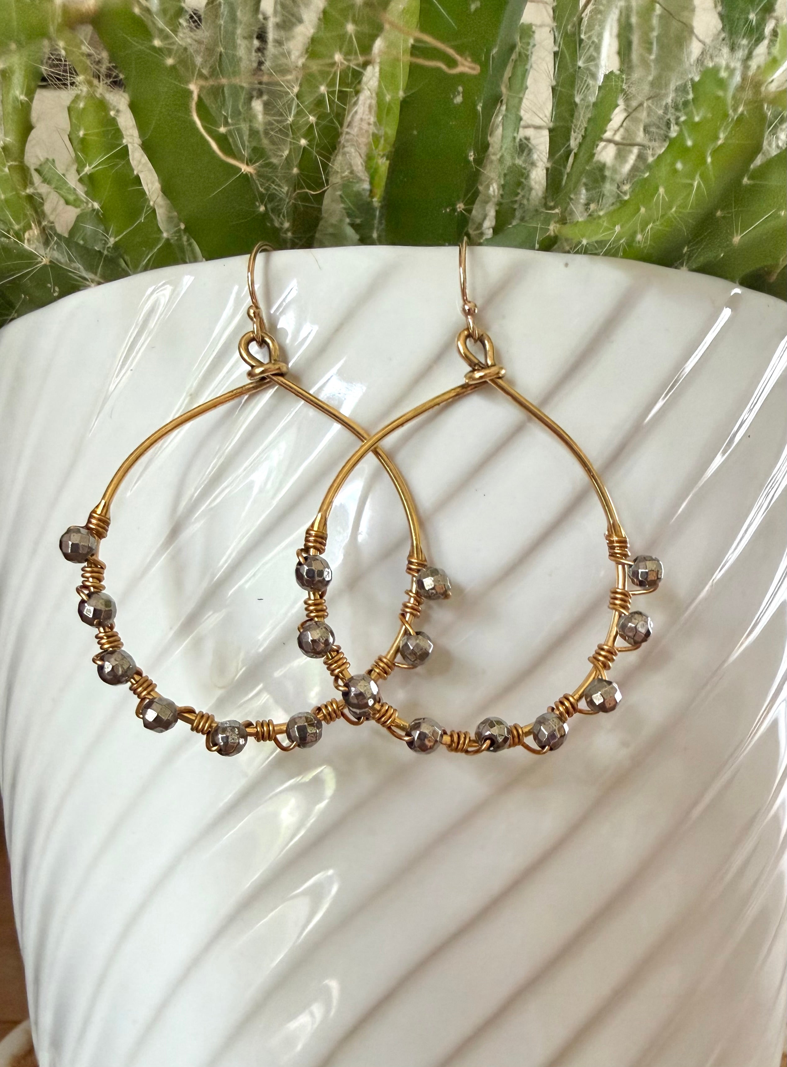 Gemstone Hoop Earrings