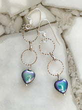 Purple & Blue Heart Dangle Earrings