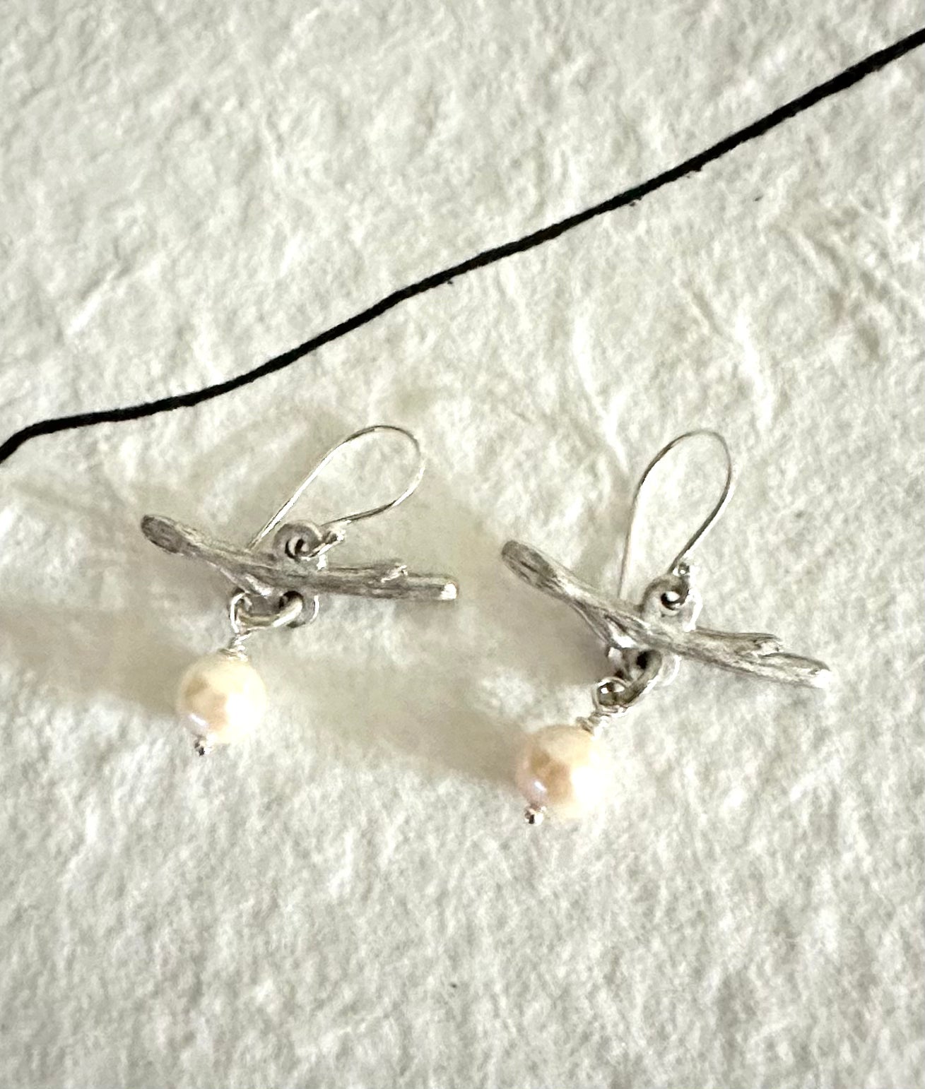 Pearl Twig Earrings