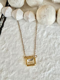 Baguette Cut Birthstone Necklace
