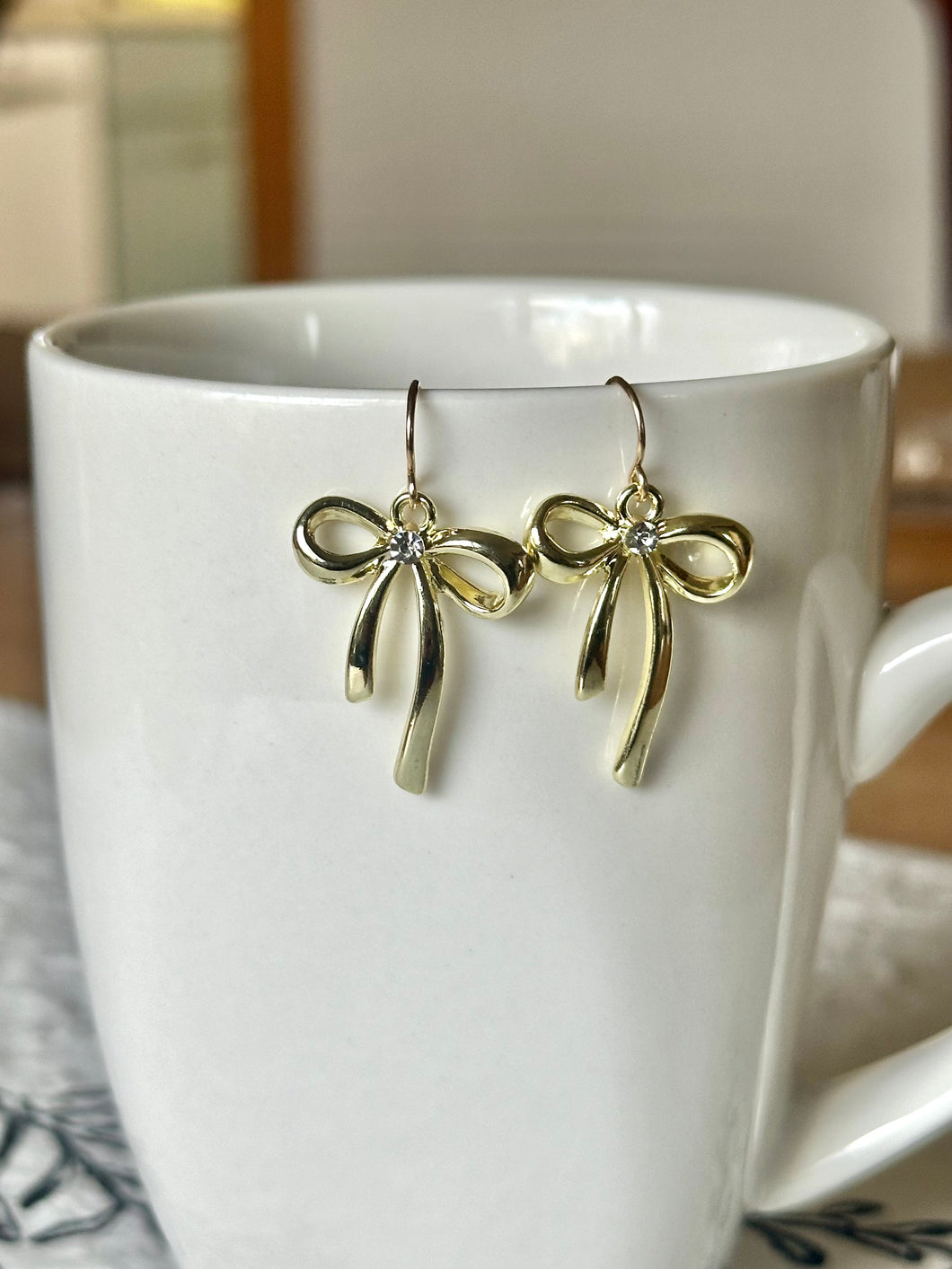 Rhinestone Bow Earrings