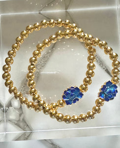 Blue Lotus Beaded Bracelet