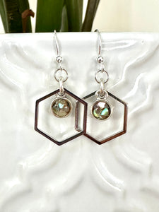 Hexagon Gemstone Earrings