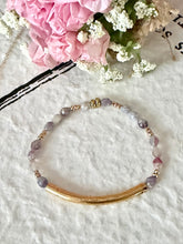 Pink & Purple Tourmaline Tube Bracelet