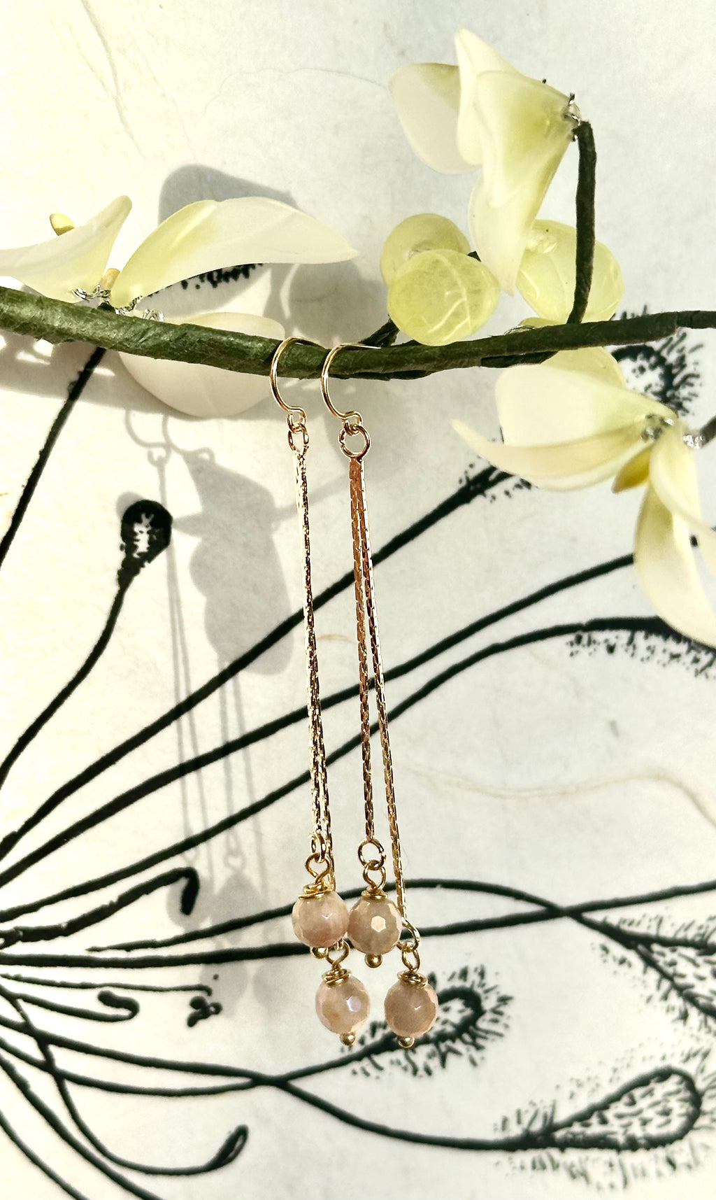 Tassel Gemstone Dangle Earrings