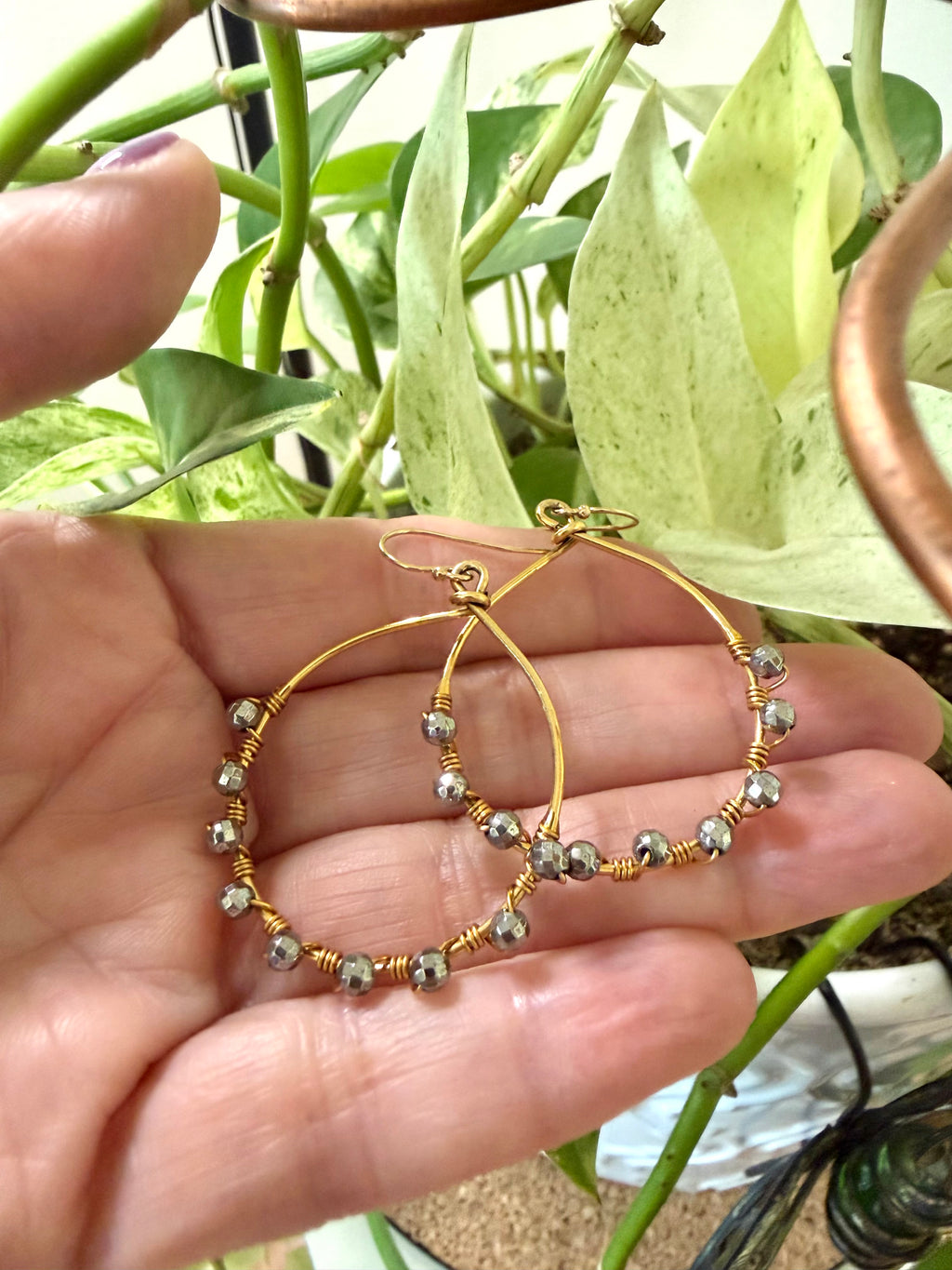 Gemstone Hoop Earrings