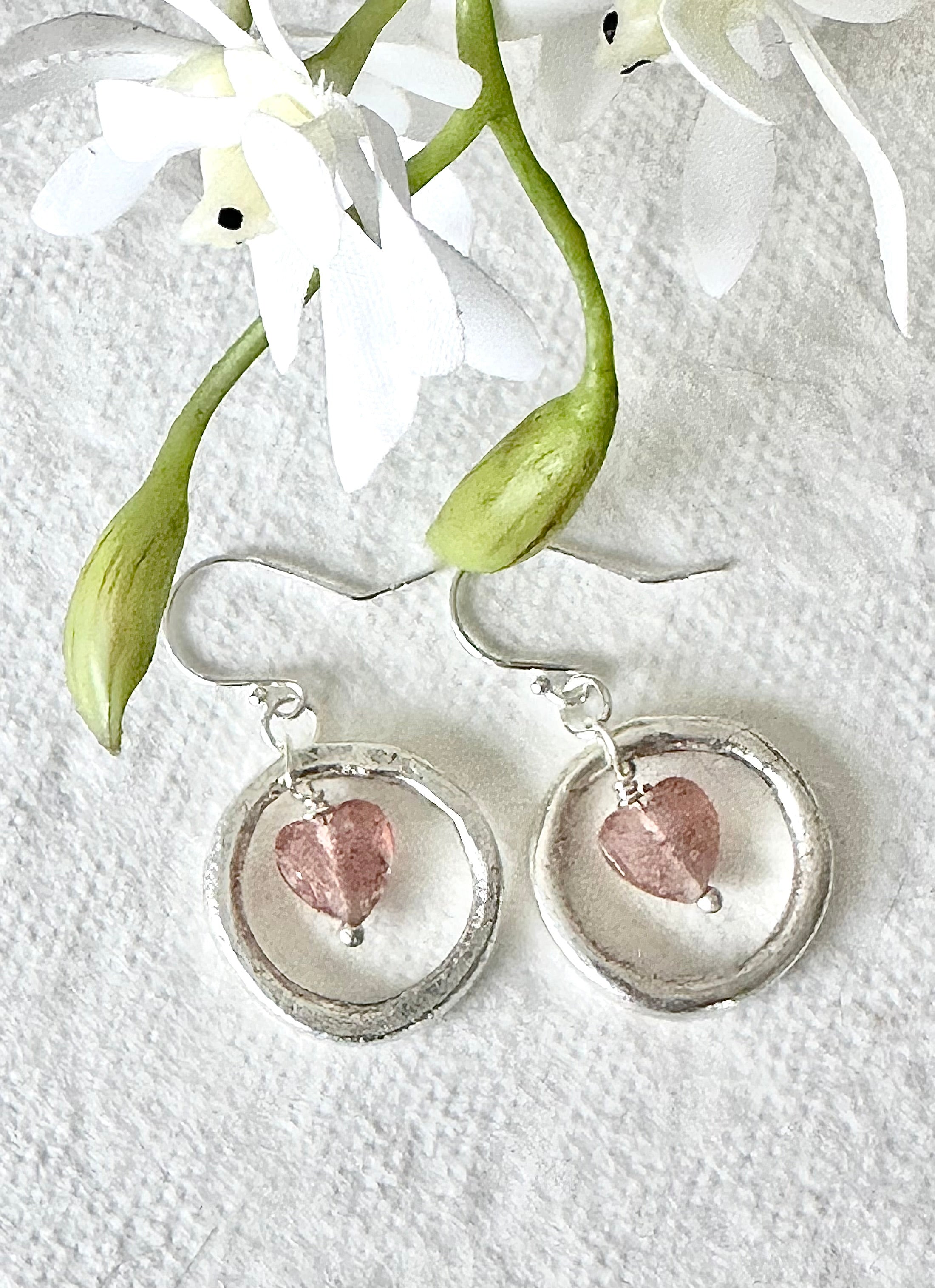 Organic Gem Hoops