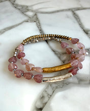 Heart Gemstone Stretch Bracelet