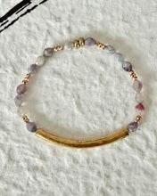 Pink & Purple Tourmaline Tube Bracelet