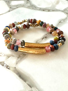 Autumn Gemstone Beaded Bracelet