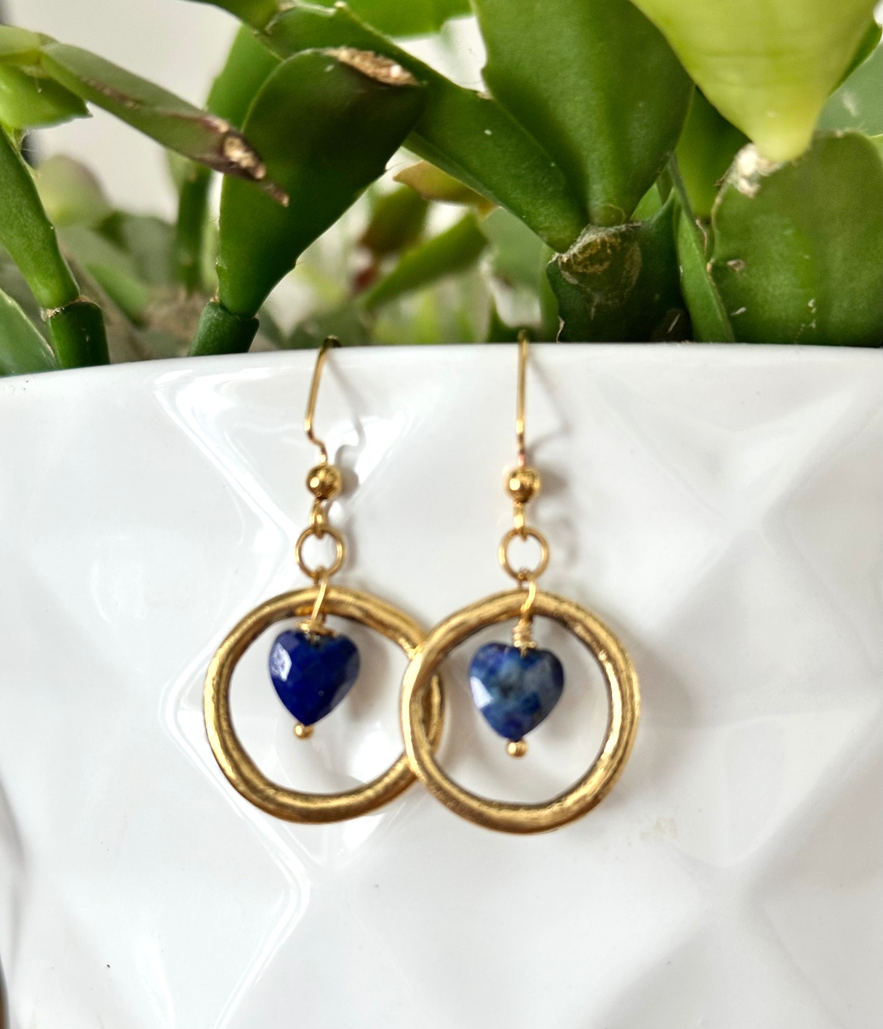 Organic Gem Hoops