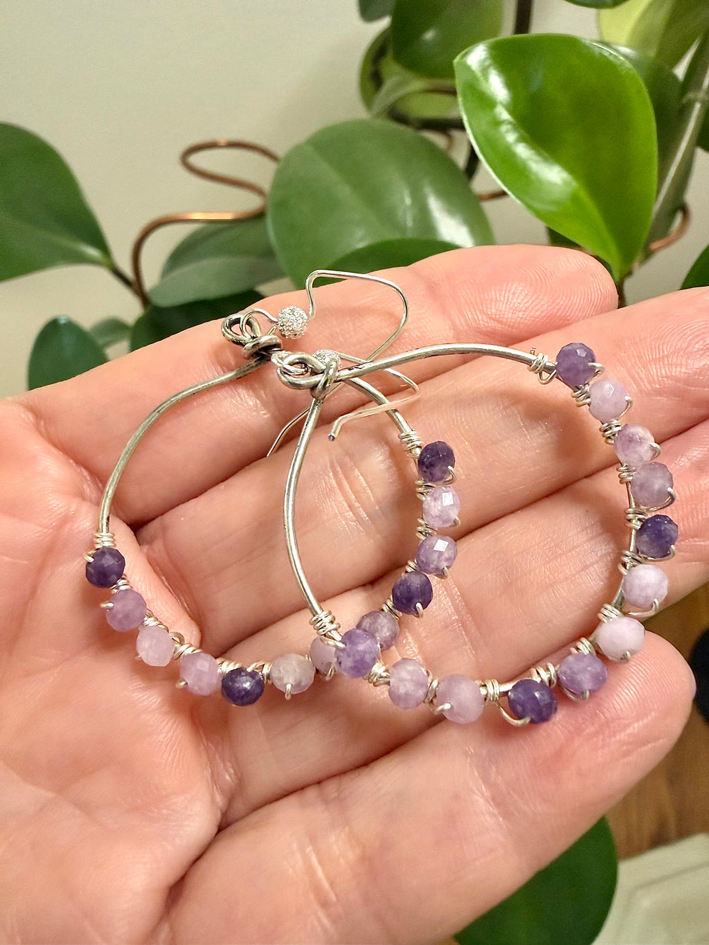 Gemstone Hoop Earrings