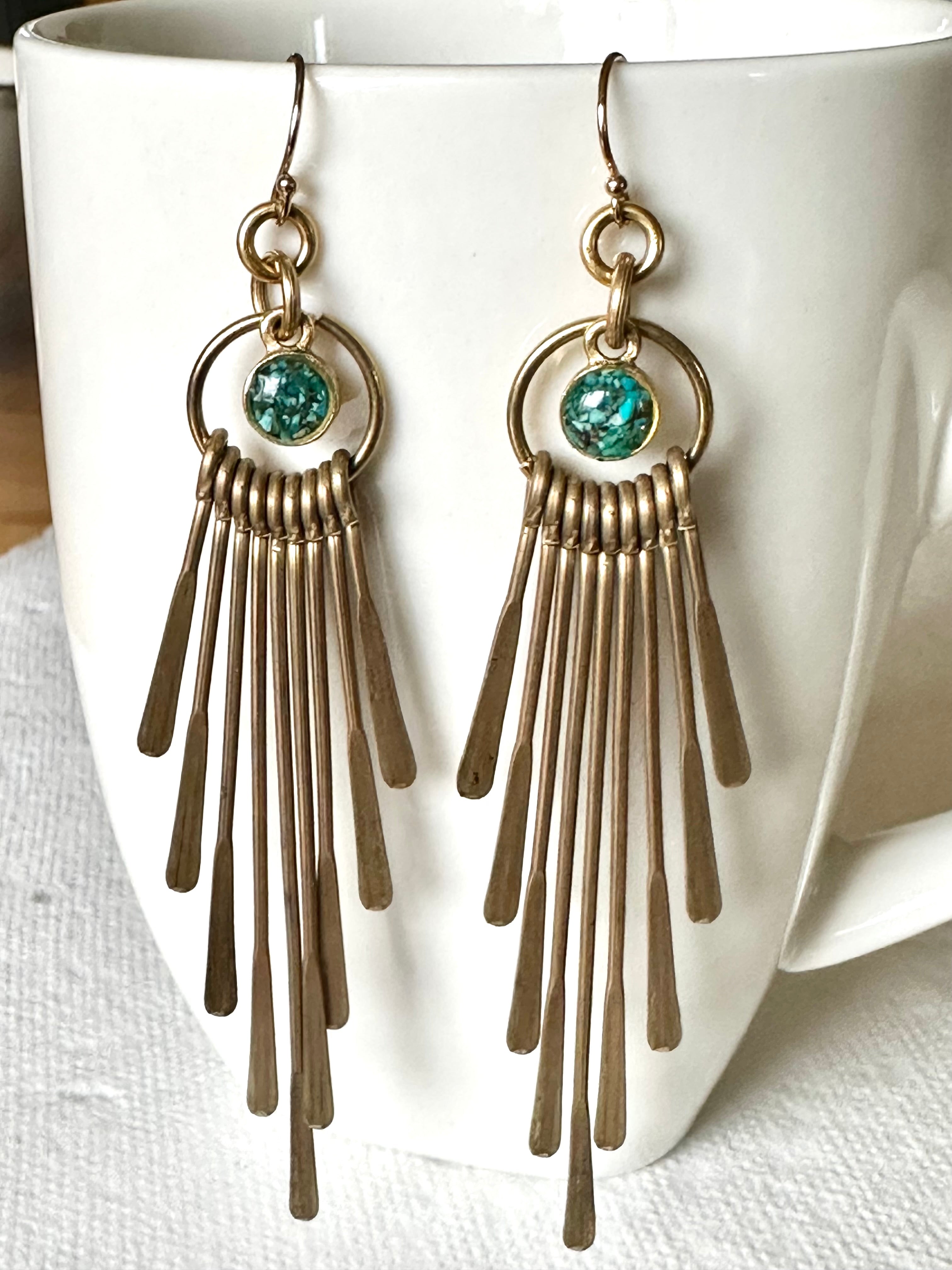 Graduated Paddle Gemstone Earrings