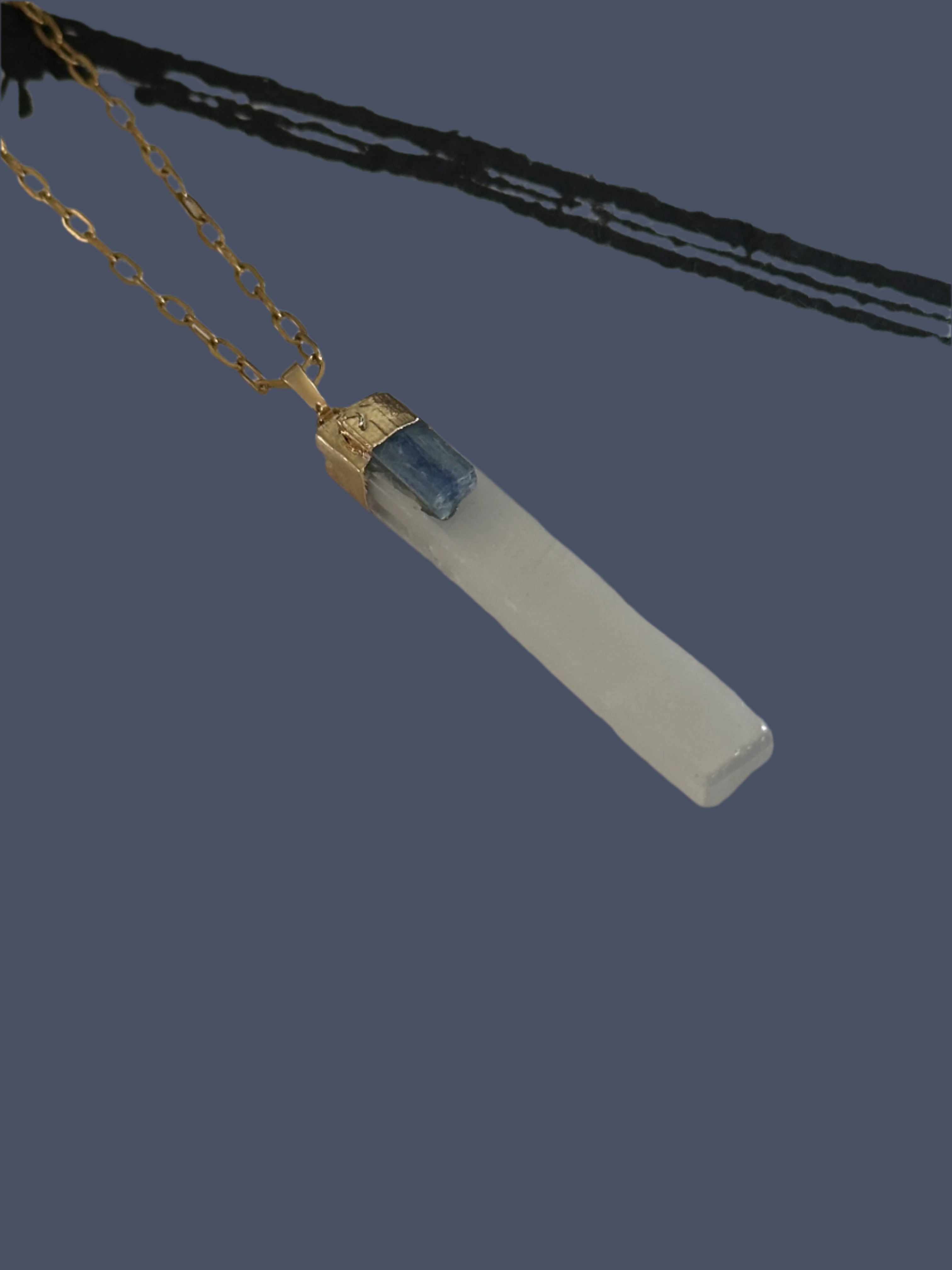 Selenite Long Pendant Necklace