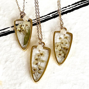 Floral Arrowhead Statement Gold Necklace