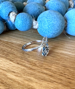 Sterling Silver Rose Adjustable Ring