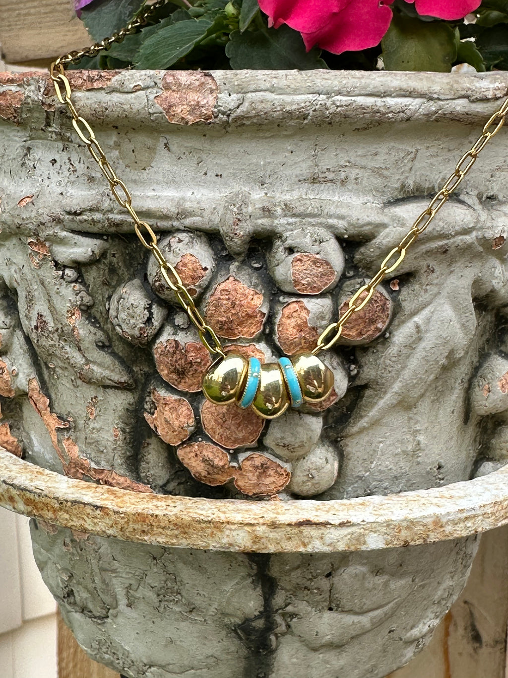 Chunky Teardrop Bead Necklace