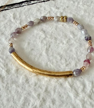 Pink & Purple Tourmaline Tube Bracelet