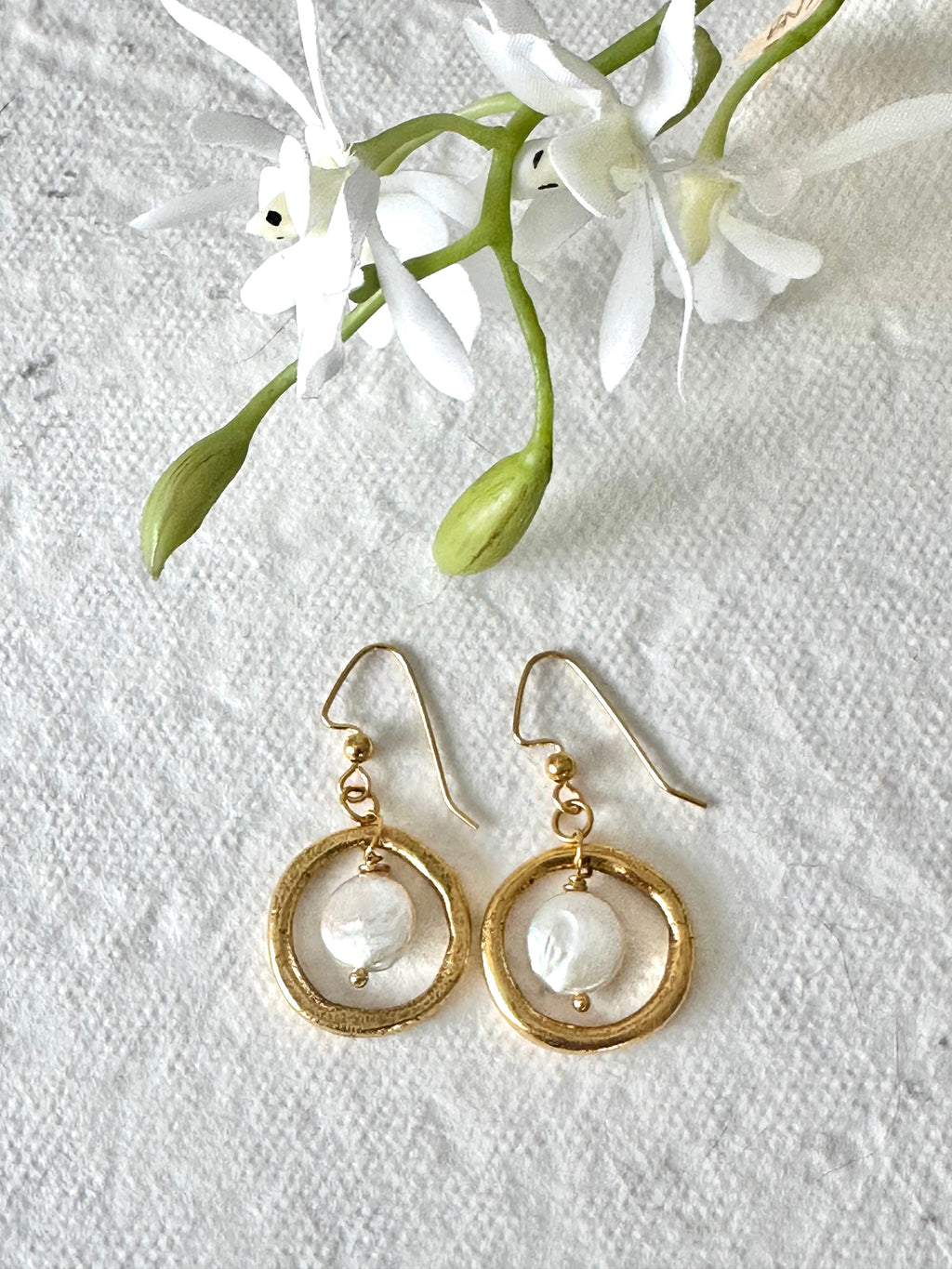 Organic Gem Hoops