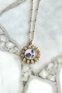 Floral Aster Pendant Necklace