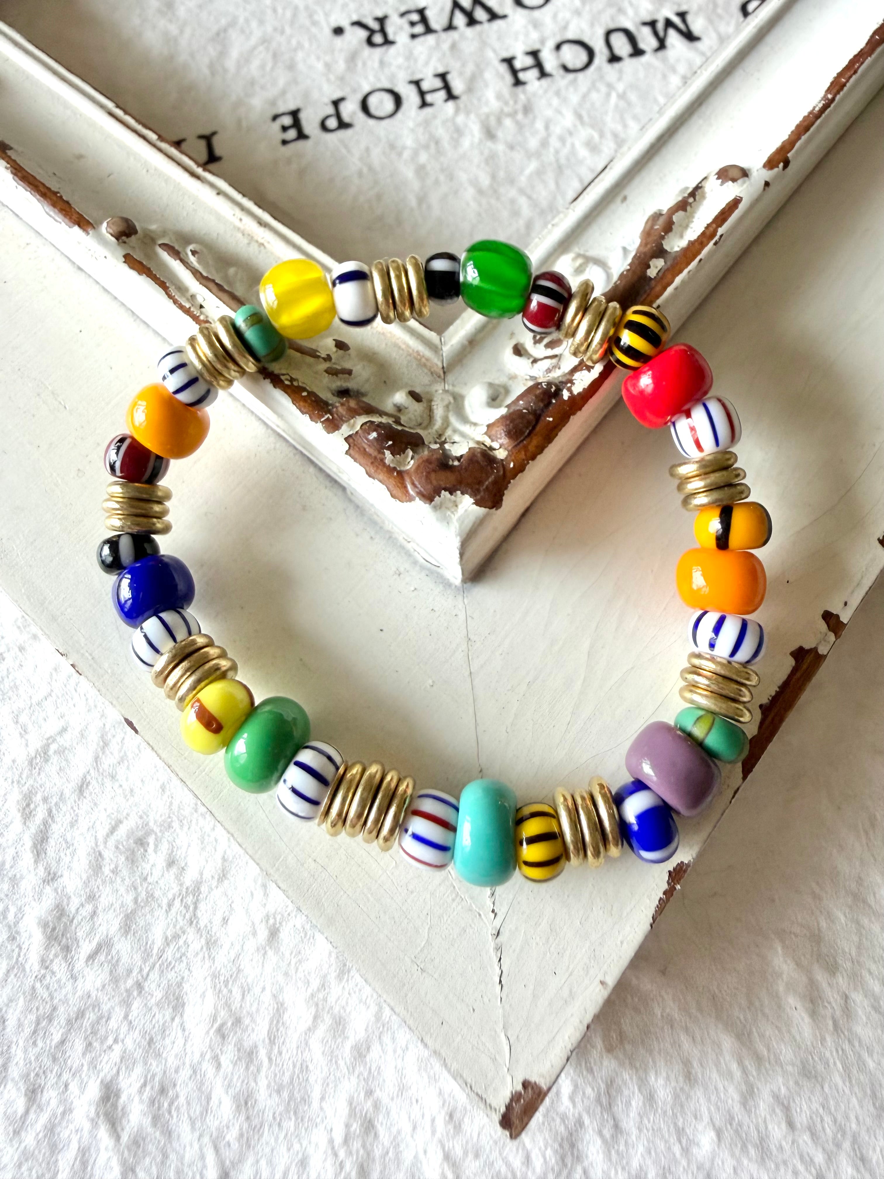 African Hand Painted Bracelet