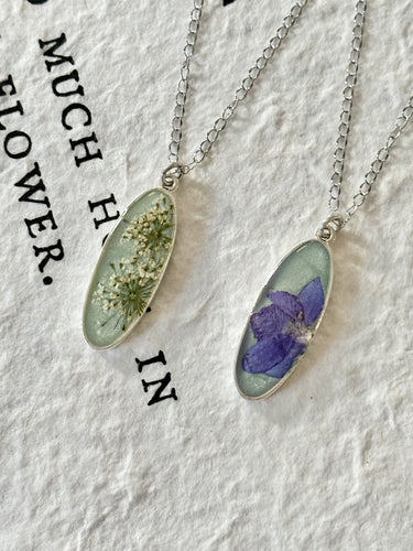 Floral Long Oval Necklace