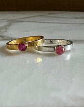 Hammered Stacking Ring with Crushed Gemstones