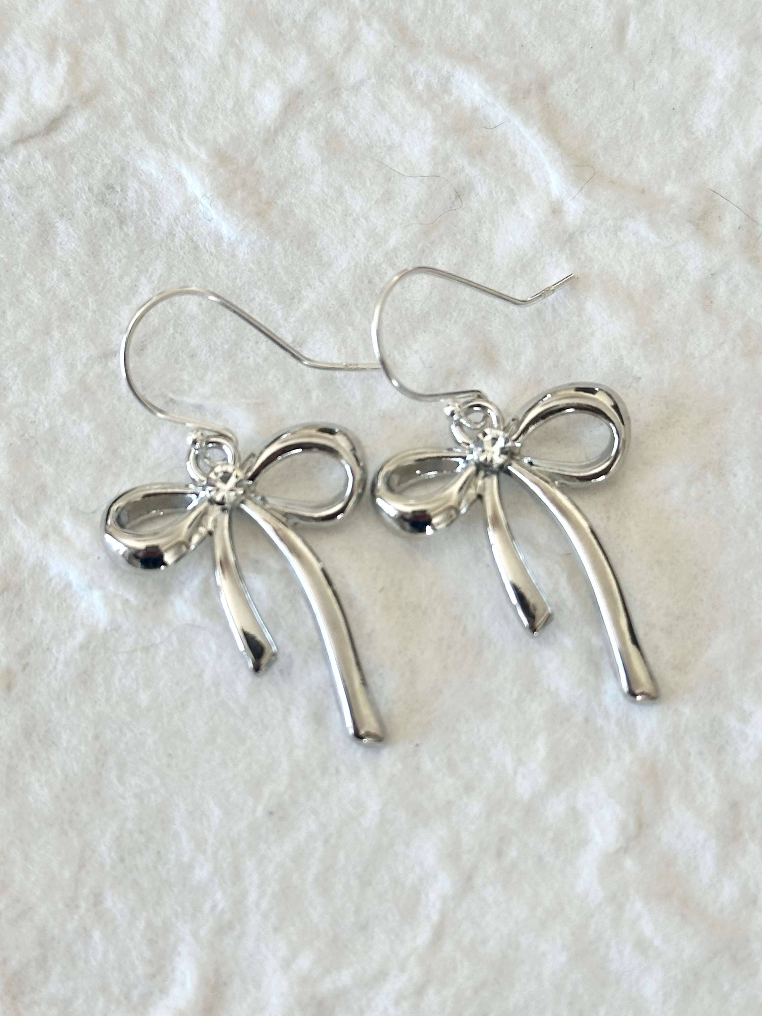 Rhinestone Bow Earrings