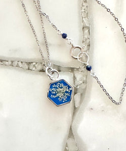 Queen Anne's Lace Hexagon Necklace