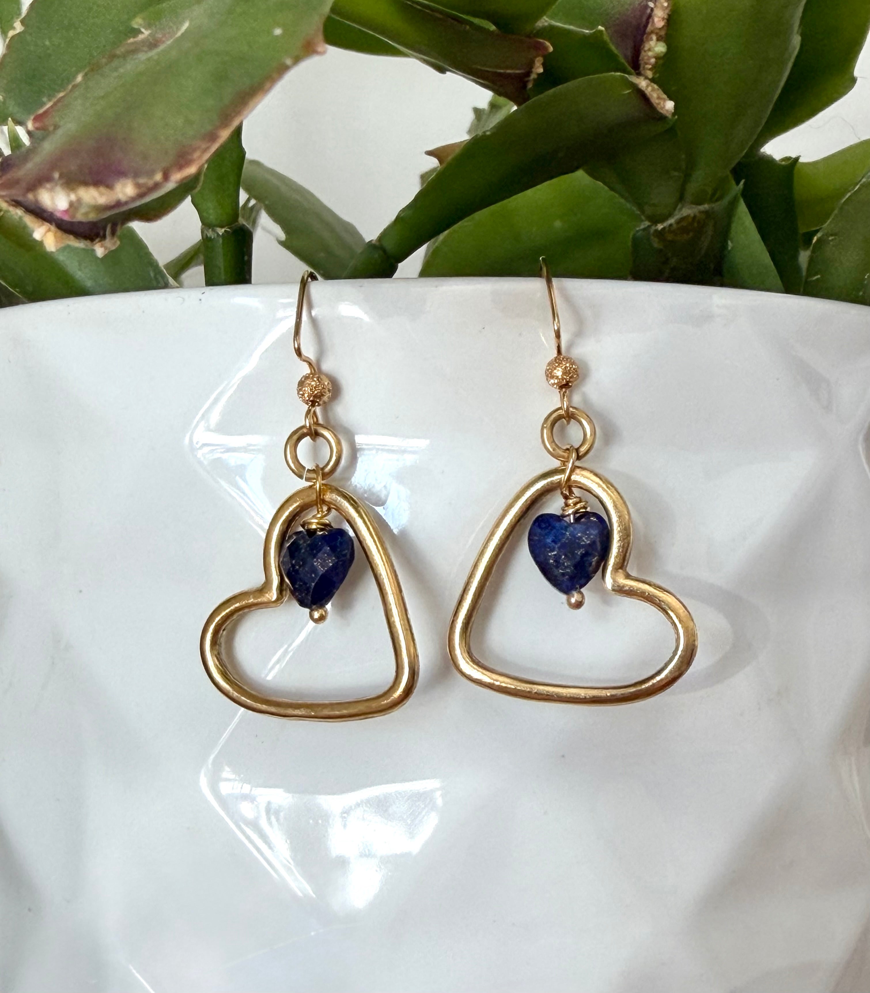 Heart in a Heart Dangle Earrings