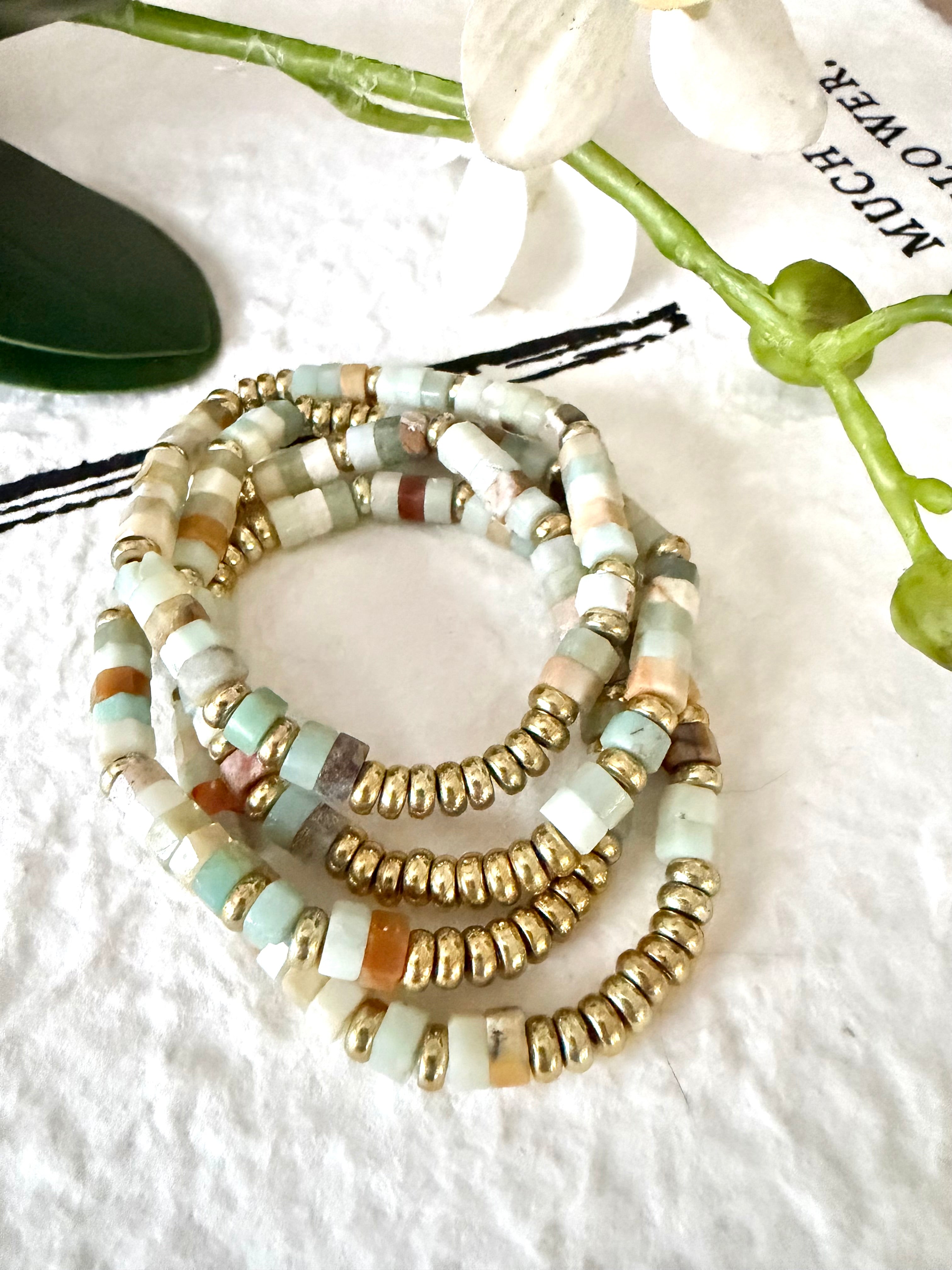 Black & Gold Amazonite Bracelet