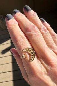 Bronze Adjustable Moon Phase Ring