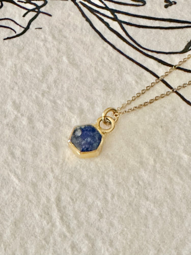 Petite Hexagon Gemstone Necklace