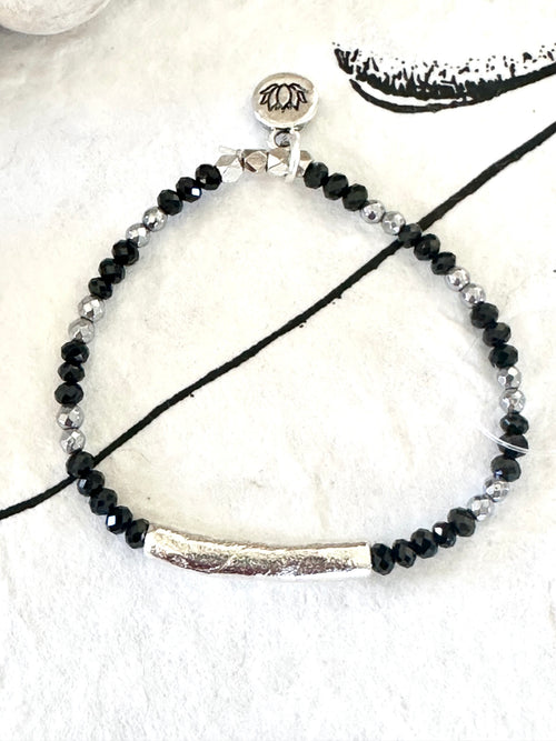 Black Spinel Tube Bracelet