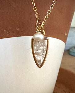 Arrowhead Crushed Pearl Necklace