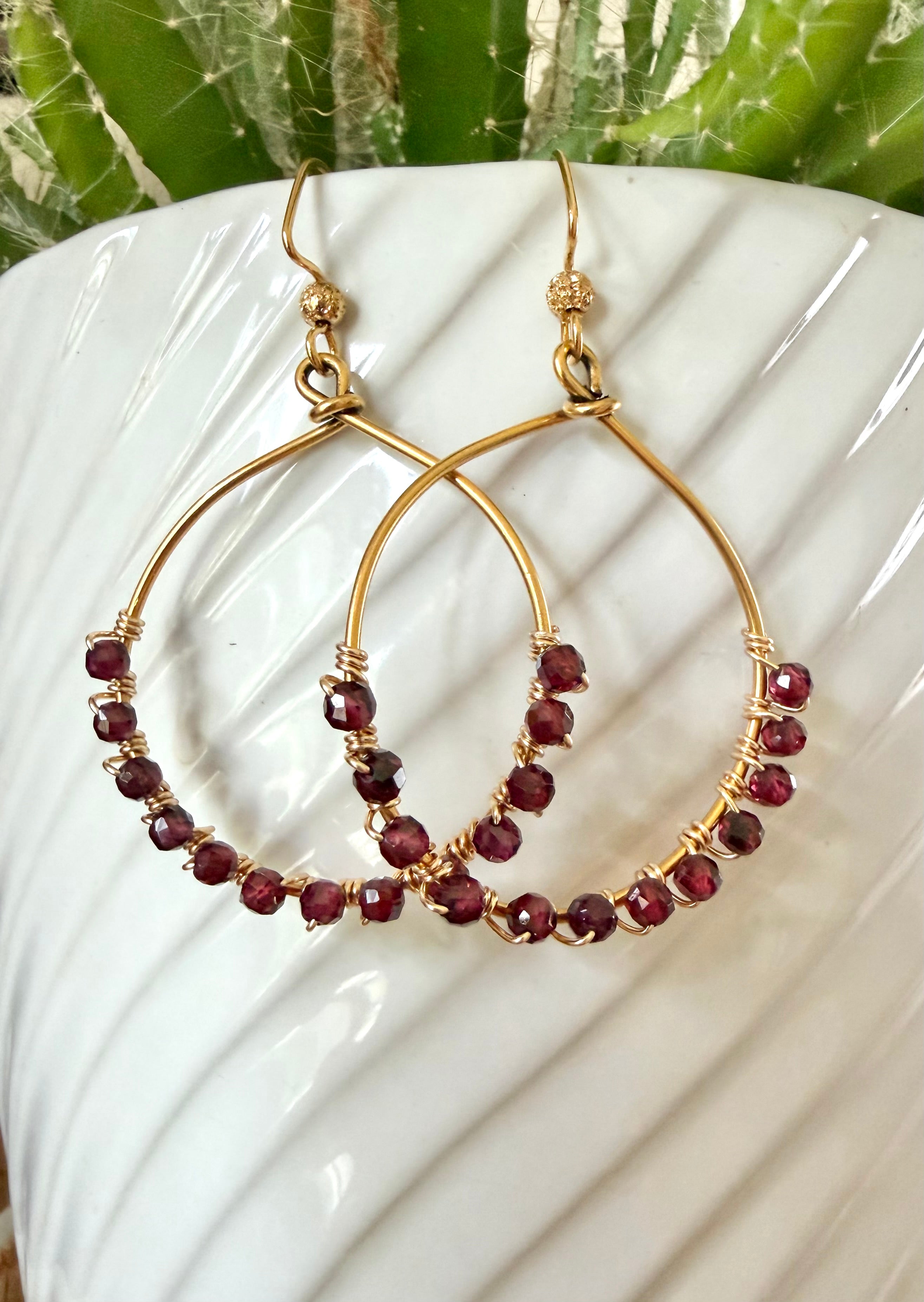 Gemstone Hoop Earrings