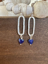 Gemstone Heart Dangle Earrings